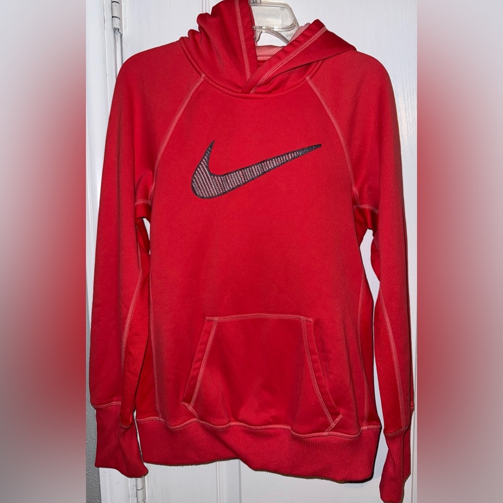 Nike Red & Black Logo Hoodie Size S